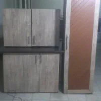 ۲عددکابینت یکمتری زمینی ویک کمدام دی اف ویک شلف
