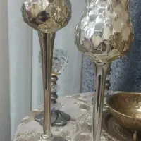 جا شمعی و پیش دستی و استکان و گلدان