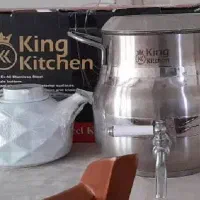 کتری قوری استیل شیردار در حد نو