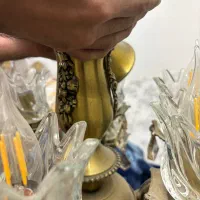 دو عدد لوستر برنز ۱۲ شاخه به همراه دو عدد دیوارکوب|لوستر و چراغ آویز|تهران, بهجت‌آباد|دیوار