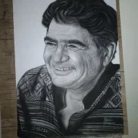 نقاشی سیاه قلم چهره|تابلو، نقاشی، عکس|یزد, |دیوار