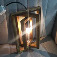 لوستر چوبی تک لامپ