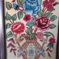 تابلو فرش دستباف گل ابریشم