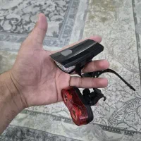 چراغ جلو پشت دوچرخه شارژی برند لنزو و شبرنگ