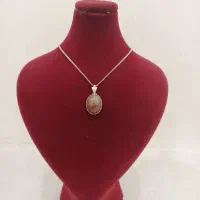 رکاب گردنی نقره 925 همراه با عقیق شجر آتشین|جواهرات|قم, مجیدیه|دیوار