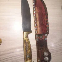 چاقو و کارد کمری استخوان و چرم|کلکسیون اشیاء عتیقه|جلین, |دیوار