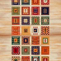 فروش فرش ساوین ۳×۲ طرح مهر رنگ کرم