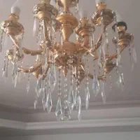 لوستر طلایی ۱۲ لامپه|لوستر و چراغ آویز|تبریز, |دیوار