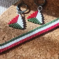 گوشواره و دستبند بافته شده با منجوق میوکی