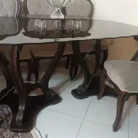 مبل ۸ نفره به همراه ناهار خوری ۸ نفر چوب گردو اصل