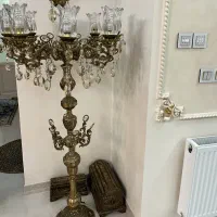 آباژور برنز برنجی سایز بزرگ لاله کریستال پایه سنگی|چراغ خواب و آباژور|تهران, امیریه|دیوار