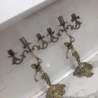 یک جفت شمعدان برنجی