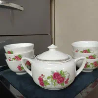 کاسه وقندان گل سرخی قدیمی|ظروف سرو و پذیرایی|تهران, مینابی|دیوار
