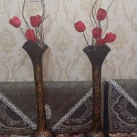 دو گلدان پایه بلند شیک مشکی