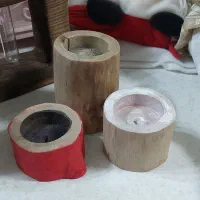 شمعدون فانوسی فلزی و تنه درخت چوبی کاملا سالم و نو|صنایع دستی و سایر لوازم تزئینی|رشت, علی آباد|دیوار