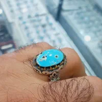 انگشتر نقره مردونه فیروزه نیشابوری