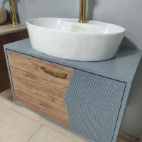 روشویی سفید کرکره با سنگ چینی کرد|لوازم سرویس بهداشتی|یزد, |دیوار