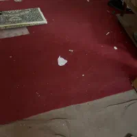 موکت دست دوم قرمز و کرم رنگ