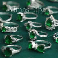 انگشتر نقره زنانه سنتاتیک سبز