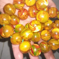 تسبیح کهربا پرچمی شمش اصل  خیلی درشت