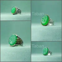 انگشتر مردانه عقیق سبز با حکاکی دست نویس|جواهرات|مشهد, چهنو|دیوار