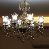 لوستر برنزی سنگین ۸ شاخه