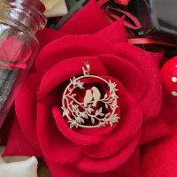 آویز گردنبند طلا 18 عیار زنانه مدل پرنده و شاخه