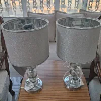 آباژور لوکس نقره ای پایه تمام استیل|چراغ خواب و آباژور|مشهد, صیاد شیرازی|دیوار