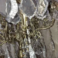 لوستر کنار سالنی تمام برنج کریستال لهستان|لوستر و چراغ آویز|ری, شهرری|دیوار