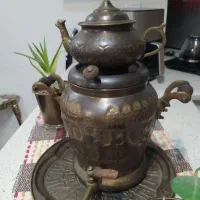 کتری و قوری و سینی آنتیک مس