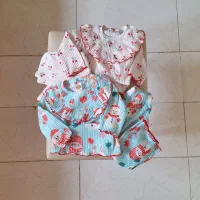 ست بلوز شلوار نخی ریلی دخترانه