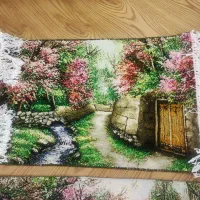 تابلو فرش دست باف تبریز نو گل و تارو پود ابریشم|تابلو فرش|تهران, حکمت|دیوار