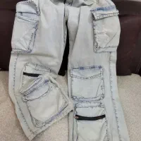 شلوارلی زنانه کارگو شیش جیب جین