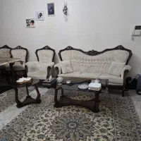 مبلمان استیل ۷ نفره همراه با ناهارخوری ۸نفره|مبلمان خانگی و میز عسلی|تهران, شهران شمالی|دیوار
