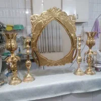 اینه شمعدان مسی و برنجی قدیمی ابکاری طلا|صنایع دستی و سایر لوازم تزئینی|اصفهان, هفتون|دیوار