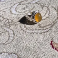 انگشتر عقیق معدنی سنگ بسیاز زیبا