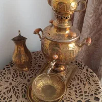 سماور برنجی 5 لیتر (قلم زنی اصفهان )، ارسال رایگان