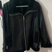 کاپشن  چرم مشکی نو نو زنانه