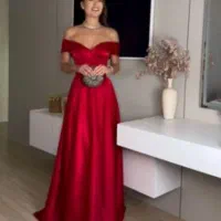 لباس مجلسی جنس ساتن رنگ قرمز سایز۳۸