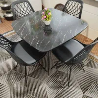 میز و صندلی کـارولین، با کفی چرم طبیعی|میز و صندلی غذاخوری|مشهد, گوهرشاد|دیوار