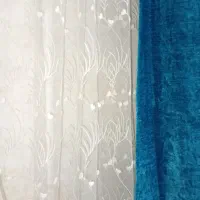 پرده حریر ابی|پرده، رانر، رومیزی|قم, زند آباد|دیوار