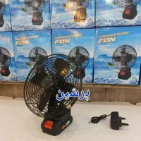 پنکه شارژی رومیزی ۴۸ ولتی پره فلزی لیتیومی