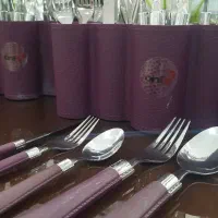 سرویس 60 تایی قاشق چنگال نو برندonix دسته چرمی|ظروف سرو و پذیرایی|رشت, استقامت ۱|دیوار