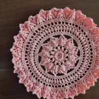 رومیزی طرح برجسته دستباف قلاب بافی