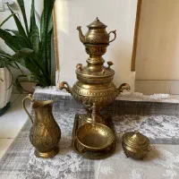 سرویس سماور برنجی سالم در حد نو