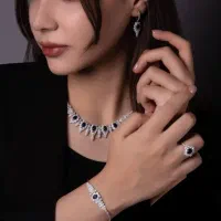 سرویس نقره زمرد یاقوت کبود ساعت نقره پرنسس