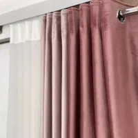 پرده حریر ساده ((مخمل آماده)) والن پانچی و مینیمال