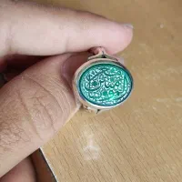 انگشتر عقیق سبز خطی