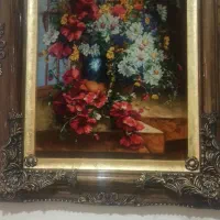 تابلو فرش گل چله  ابریشم