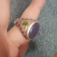 انگشتر عقیق یاسی یمن|جواهرات|اصفهان, برازنده|دیوار